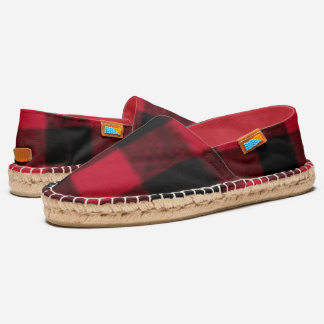 Flannel Buffalo Plaid Red lumberjack texture Espadrilles