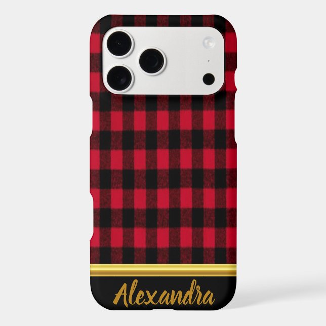 Flannel Buffalo Plaid Red lumberjack texture Iphone Case (Back)