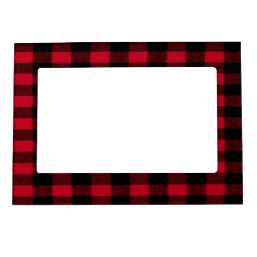 Flannel Buffalo Plaid Red lumberjack texture Magnetic Frame