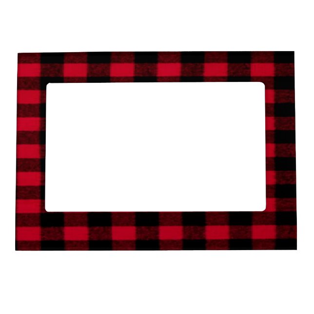 Flannel Buffalo Plaid Red lumberjack texture Magnetic Frame (Front)