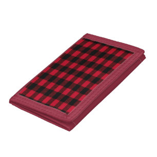 Flannel Buffalo Plaid Red lumberjack texture Trifold Wallet