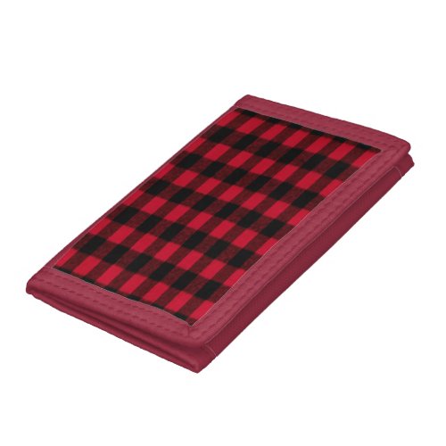 Flannel Buffalo Plaid Red lumberjack texture Trifold Wallet