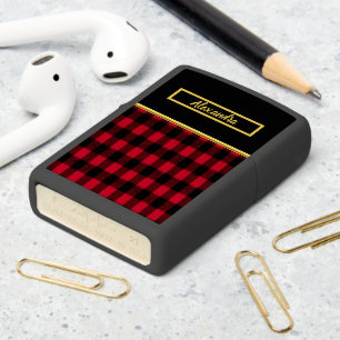 Flannel Buffalo Plaid Red lumberjack texture Zippo Lighter