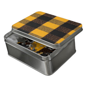 Flannel Buffalo Plaid Yellow lumberjack texture Jigsaw Puzzle