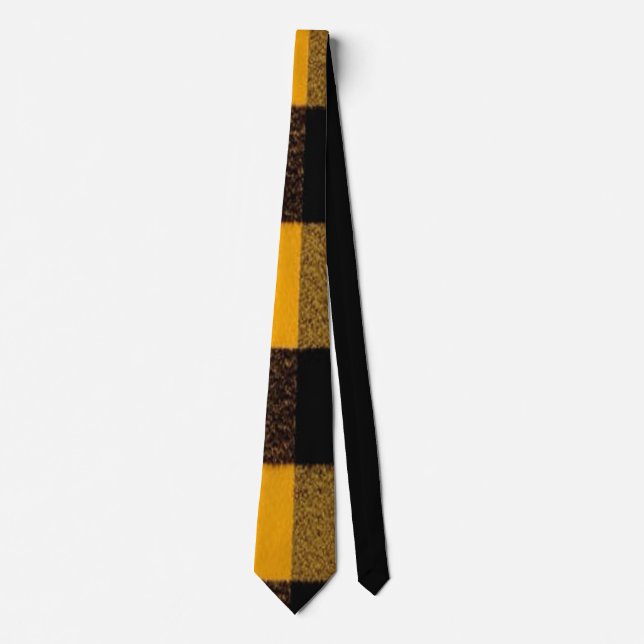 Flannel Buffalo Plaid Yellow lumberjack texture Neck Tie (Front)
