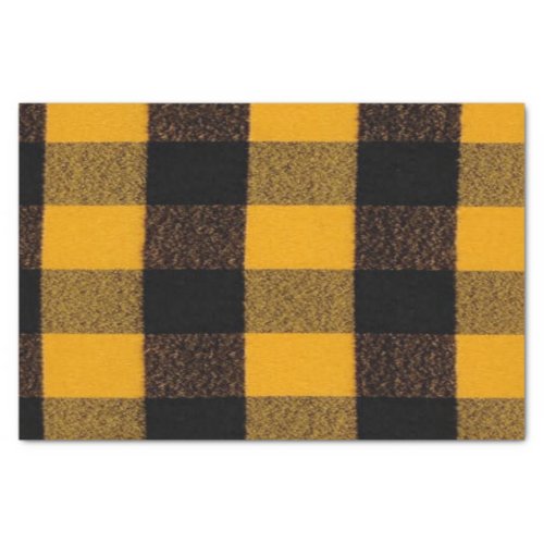 Flannel Buffalo Plaid Yellow lumberjack texture Tissue Paper