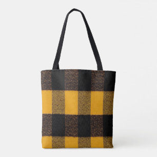 Flannel Buffalo Plaid Yellow lumberjack texture Tote Bag