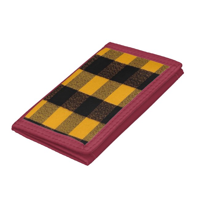 Flannel Buffalo Plaid Yellow lumberjack texture Trifold Wallet (Bottom)