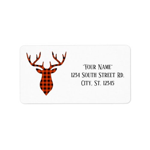 Flannel Deer Head Address Labels