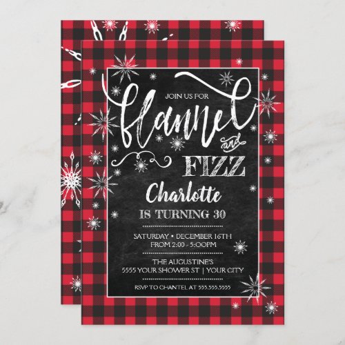 Flannel  Fizz Birthday Invitation