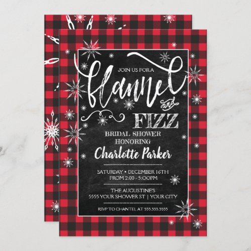 Flannel  Fizz Bridal Shower Invitation