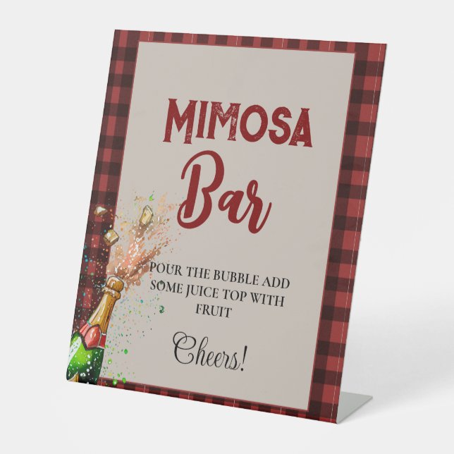 Flannel & fizz winter Bachelorette Mimosa Bar Sign (Front)