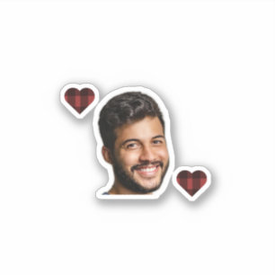 Flannel & fizz winter red & black bachelorette sticker