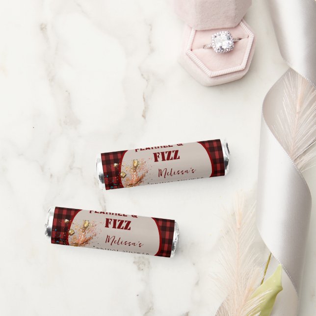 Flannel & fizz winter red &  black bridal shower breath savers® mints (Wedding)