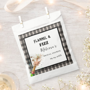 Flannel & fizz winter red &  black bridal shower favor bag