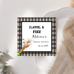 Flannel & fizz winter red &  black bridal shower napkins