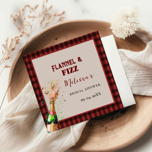 Flannel & fizz winter red & black bridal shower napkins