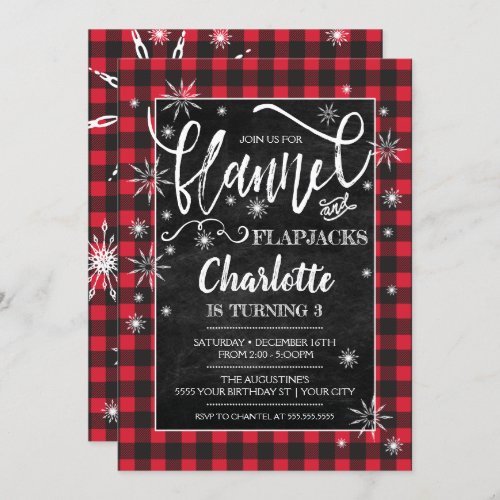 Flannel  Flapjacks Birthday Invitation