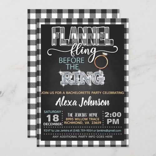 Flannel Fling Bachelorette Party Invitation _ WH