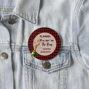 Flannel Fling before ring red plaid bachelorette Button