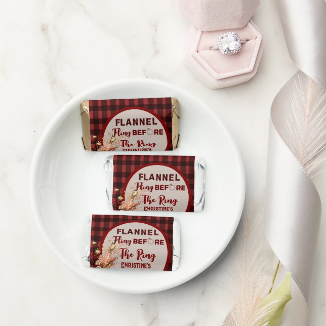 Flannel Fling before ring   red plaid bachelorette Hershey's Miniatures (Wedding)