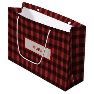 Flannel Fling before ring red plaid bachelorette Large Gift Bag