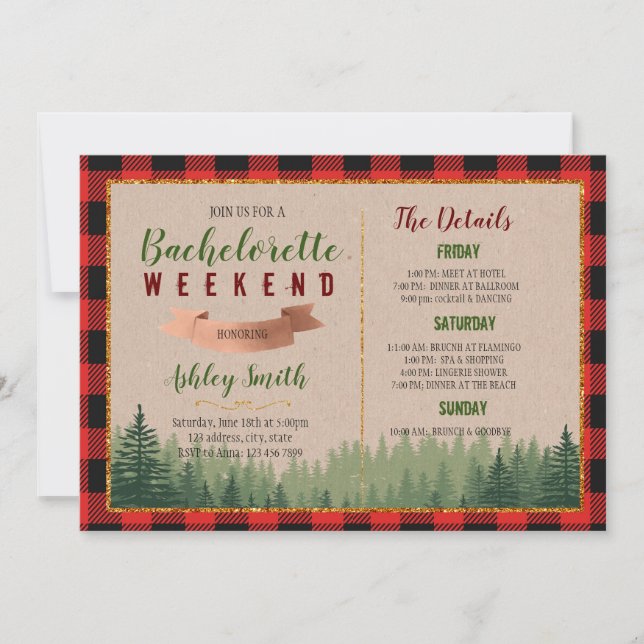 Flannel fling before the Ring bachelorette Invitation (Front)