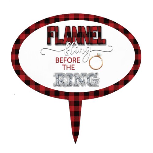 Flannel Fling Before the Ring Cake Topper _ Red