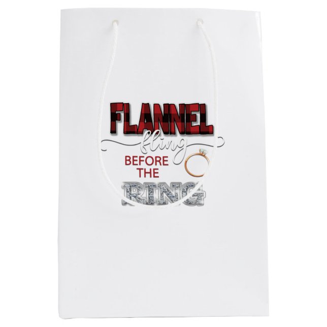 Flannel Fling Before the Ring Gift Bag - Red (Front)