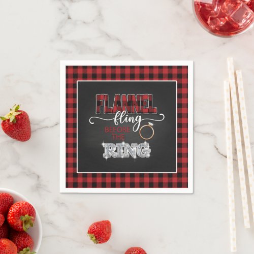 Flannel Fling Before the Ring Napkin _ Red