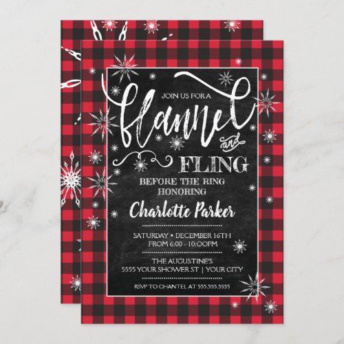 Flannel  Fling Before the Ring Shower Invitation