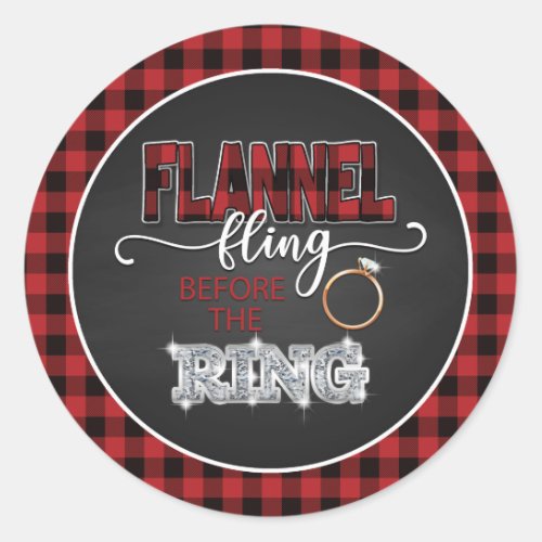 Flannel Fling Before the Ring Sticker _ Red