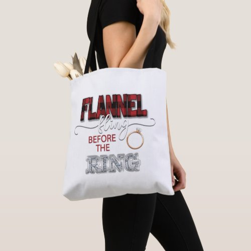 Flannel Fling Before the Ring Tote Bag _ Red