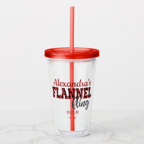 Flannel Fling _ Red _ Acrylic Tumbler