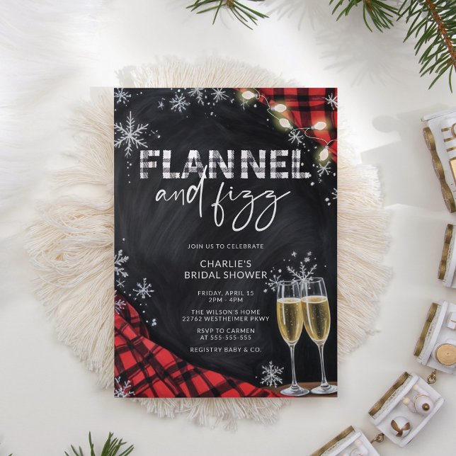 Flannel Fling Rustic Bridal Shower Invitation (Creator Uploaded)