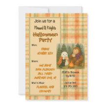 Flannel & Frights Halloween Party Invitation