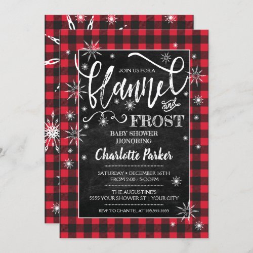 Flannel  Frost Baby Shower Invitation