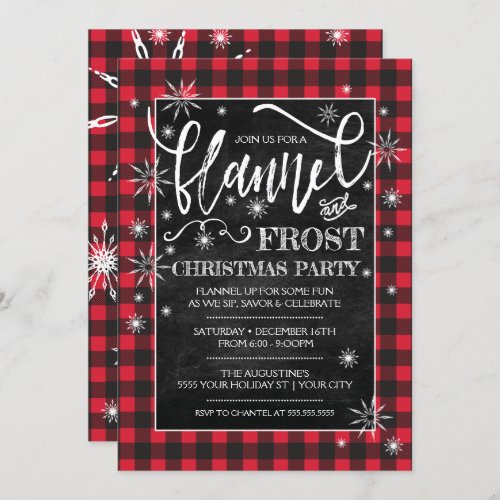 Flannel  Frost Christmas Party Invitation