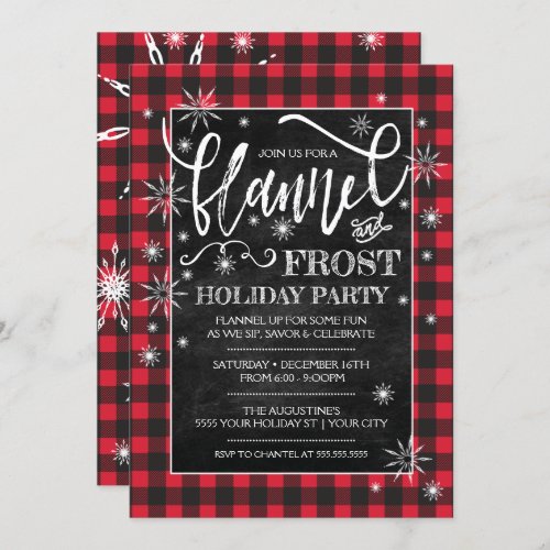 Flannel  Frost Holiday Party Invitation