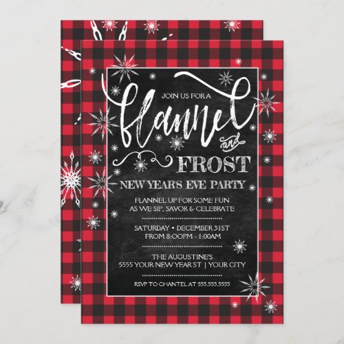 Flannel  Frost New Years Eve Party Invitation