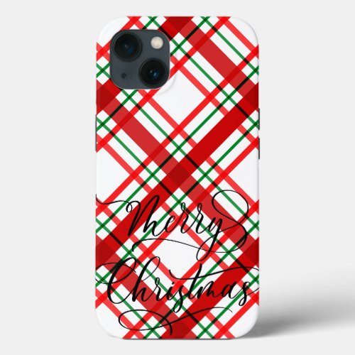 Flannel Gingham Ugly Sweeter Plaid Merry Christmas iPhone 13 Case