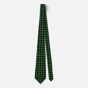 Flannel Green Buffalo Plaid Pattern Fall Autumn Neck Tie