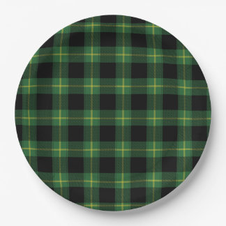 Flannel Green Buffalo Plaid Pattern Fall Autumn Paper Plates