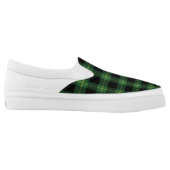 Flannel Green Buffalo Plaid Pattern Fall Autumn Slip-On Sneakers (Left Shoe Inside)