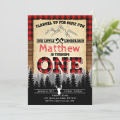 Flannel Lumberjack Birthday Party Invitation (Standing Front)