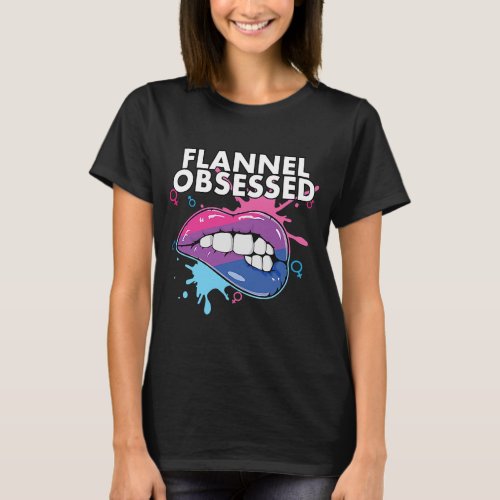 Flannel Obsessed Bisexual Rainbow Pride Bisexualit T_Shirt