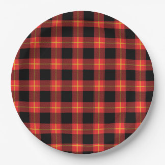 Flannel Red Buffalo Plaid Pattern Fall Autumn Art Paper Plates