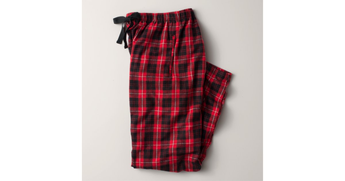 Flannel Women's Pajama Pants in Red and Black
