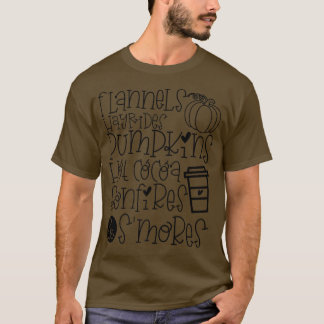 Flannels Hayrides Pumpkins Fall Vibes Autumn Thank T-Shirt
