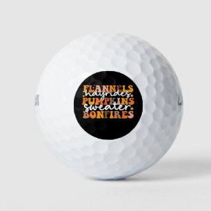 Flannels Hayrides Pumpkins Sweaters Bonfires Groov Golf Balls